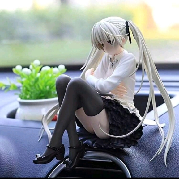 Anime manga silver hair girl bunny black pigtails kawaii figure stocking decor - Picture 6 of 8